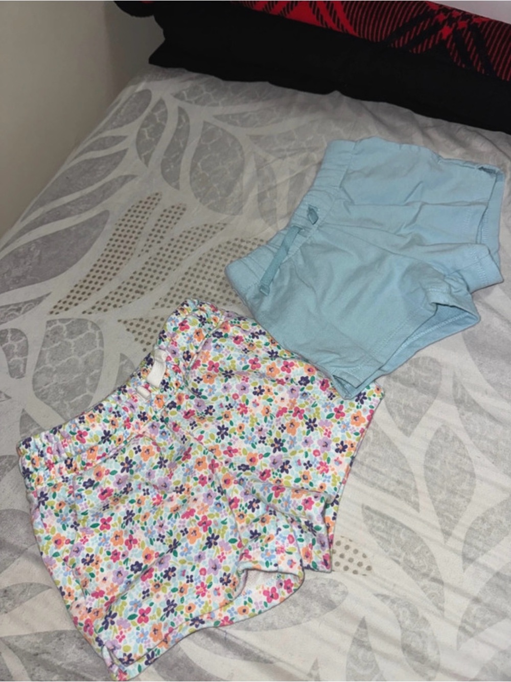 Women’s Light Blue and Multicolor Floral Shorts - Classic Casual